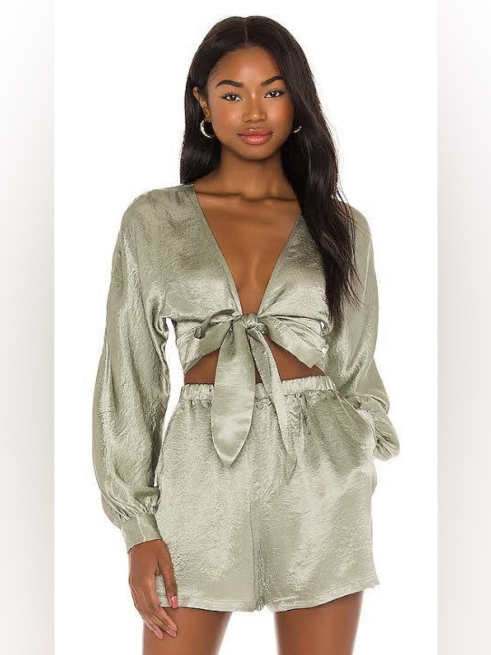 Lovers + Friends Metallic Sage Two-Piece Set